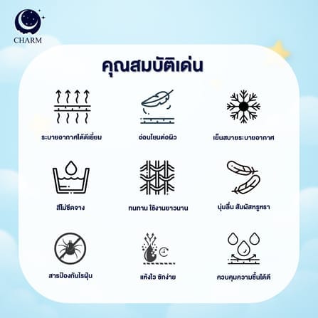 ชุดผ้าปูที่นอน 6 ฟุต 3 ชิ้น CHARM สี CAKE VILLAGE คอลเลคชั่น DREAMY (ไม่รวมผ้านวม)_5